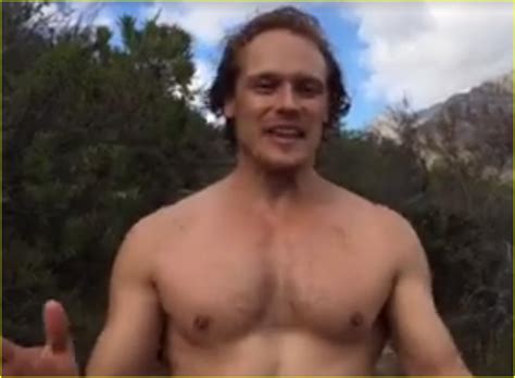 Sam Heughan S Shirtless Body Is On Display For My Peak Challenge