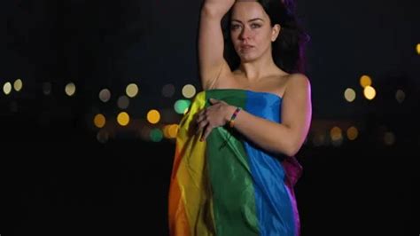 Beautiful Naked Lesbian Woman Covers Bod Stock Video Pond5