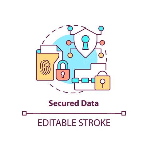 Secured Data Concept Icon Authentication Advantage Line Vector