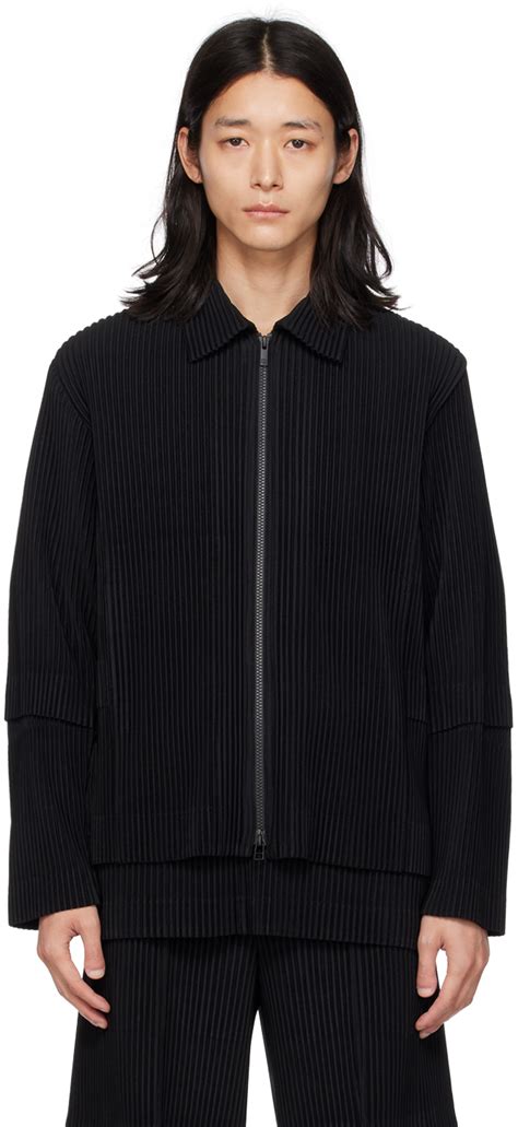 Homme Plissé Issey Miyake Blouson cargo noir à panneaux SSENSE France