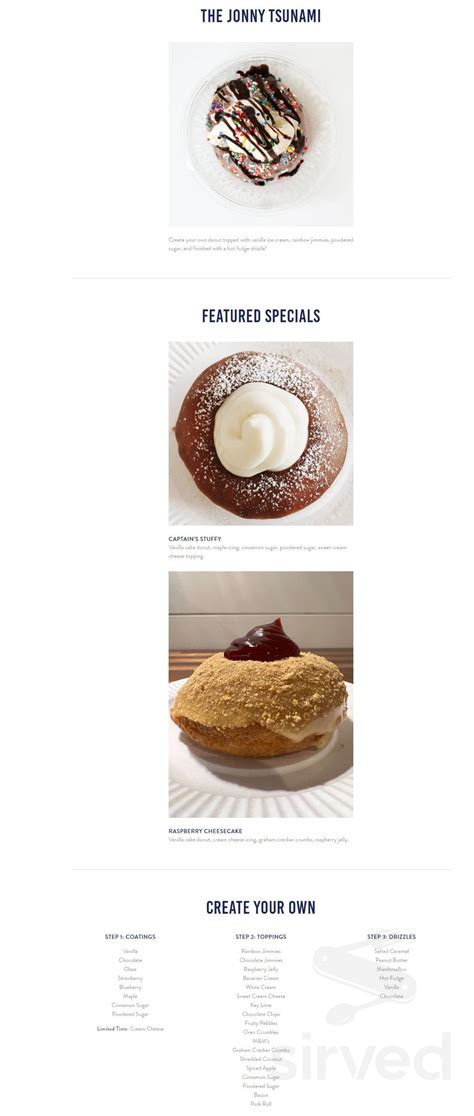 Nauti Donuts menu in Ocean City, New Jersey, USA