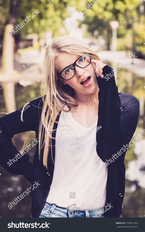 Blonde With Nerdy Glasses