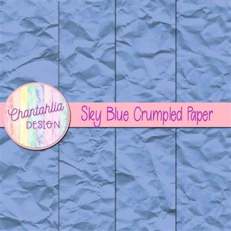 Free Digital Papers Featuring Sky Blue Crumpled Designs