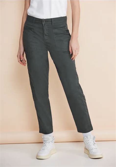 Street One Pantalon Cargo Coupe Classique Pour Femmes En Vert Street One