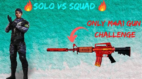 Solo Vs Squad Match Gameplay Only M4a1 Gun Challenge Fire Gaming Youtube