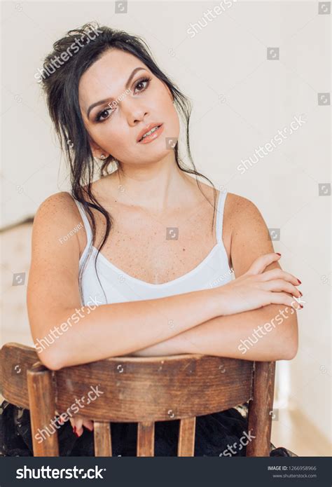 Sexy Beautiful Brunette Woman Studio Stock Photo 1266958966 Shutterstock