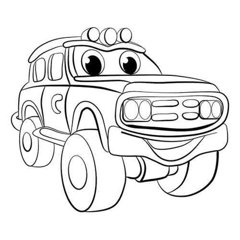 Раскраска Мультяшный джип | распечатать раскраски для детей