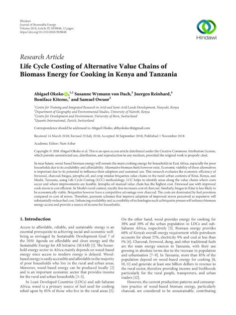 PDF Life Cycle Costing Of Alternative Value Chains Of Biomass