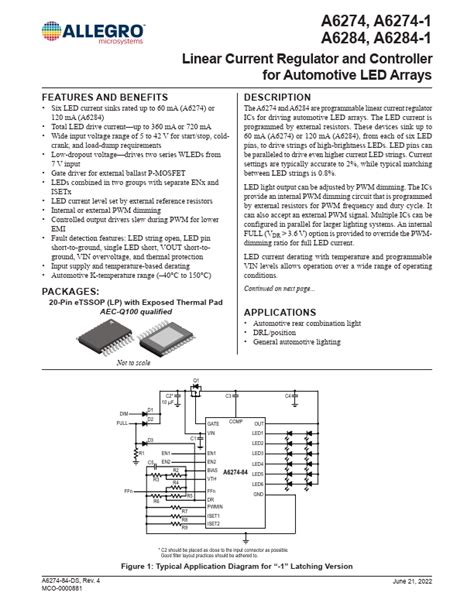 A Allegro Microsystems Regulator Controller Hoja De Datos Ficha