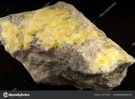 pure sulphur sulfur ore sample  called brimstone stock photo