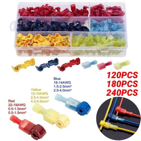 120pcs180pcs240pcs T Tap Wire Connectors Self Stripping Quick Splice Electrical Wire