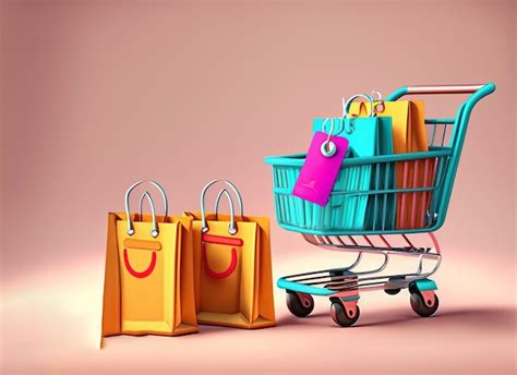 Premium AI Image 3d Cartoon Design Illustration Of Shopping Cart With