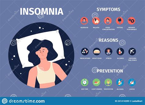 Insomnia Causes Sleep Infographics Sleeping Health Problems Stock