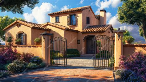 A Home With A Gated Entrance And A Gated Entrance Premium Ai Generated Image