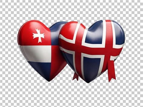 Premium Psd Flag Of United Kingdom Heart On Transparent Background