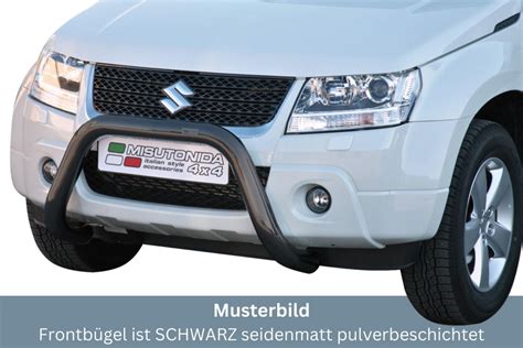 Frontbügel Edelstahl schwarz für Suzuki Grand Vitara 2009 2015 Ø76m