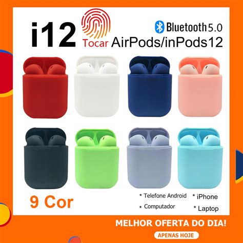 I12 Tws Fone De Ouvido Bluetooth 50 Com Microfone Para Ios Android