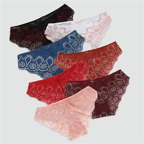 Bragas De Encaje Sexy Para Mujer Pantaletas Transparentes Floral Media