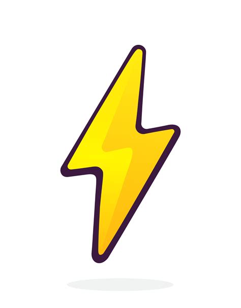 Cartoon Illustration Of Electric Lightning Bolt Thunderbolt Strike