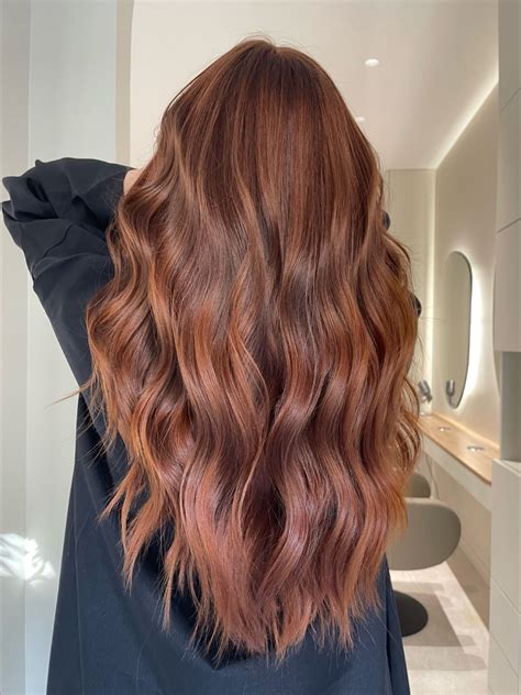 Gloss patine cuivré roux foncé wavy hair Asian Brown Hair Red Brown