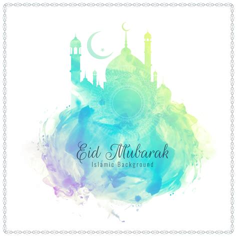 Abstract Religious Eid Mubarak Watercolor Background 504284 Vector Art