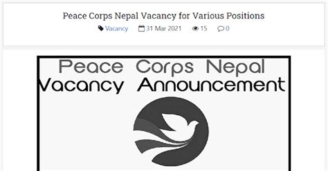 Peace Corps Nepal Vacancy Announcement Chetan Tm