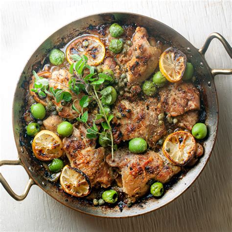 Braised Chicken Thighs With Garlic Lemon And Olives · Simple Artistic Cooking