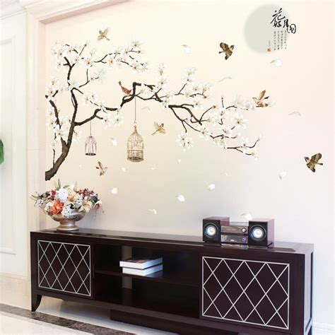 White Cherry Blossom Wall Stickers