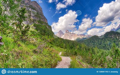 Italian Alps in Summer Season Stock Image - Image of tourism, dolomite ...