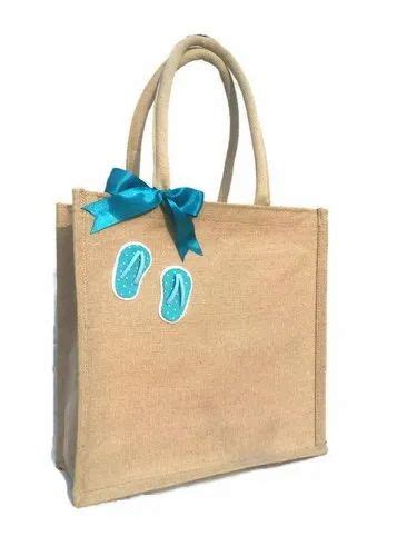 Sky Blue Design Jute Bag At Rs 100 Piece प्रिंटेड जूट बैग In