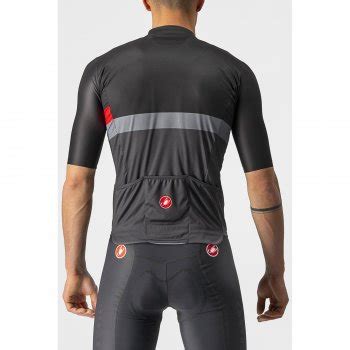 Castelli Maillot De Manga Corta Hombre A Blocco Light Black Red