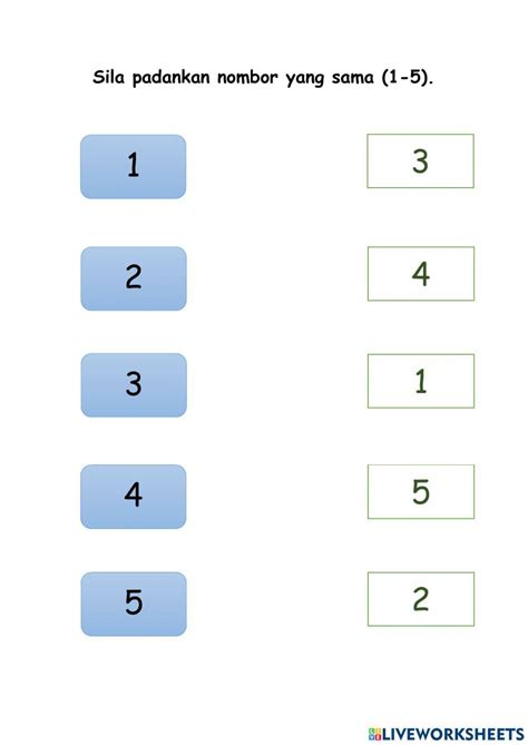 padankan nombor  interactive worksheets