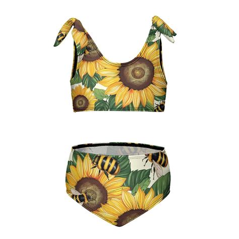 Bee Daisy Flower Girl S 2 Piece Bikini Set Beach Sport Swimsuit Swimwear 10 12Y150cm Walmart