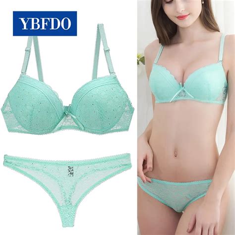 YBFDO Women Sexy Lingerie Lace Drill Bra Set Plus Size ABCDE Cup Push Up Bralette Underwear