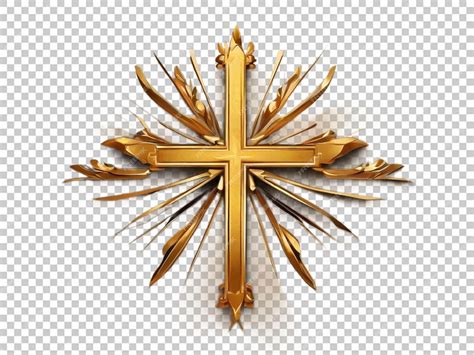 Premium Psd Golden Color Of Stylish Christians Cross Sign