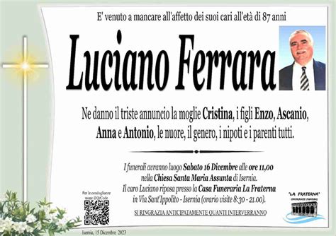 Funerali E Annunci Funebri A Isernia Luciano Ferrara Funer