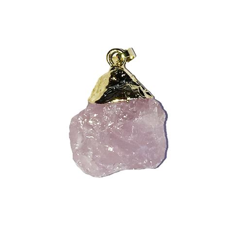 Pendentif Quartz rose Pierre brute France Minéraux