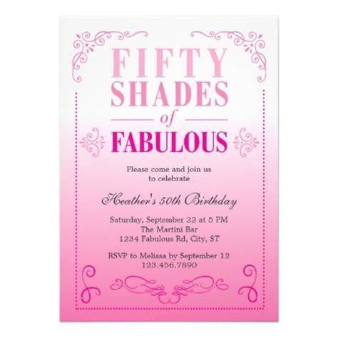 Fifty Shades Of Fabulous Birthday Invitation In 2020