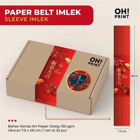 Jual Print Cetak Paper Belt Paper Blet Custom Packaging Sleeve Label