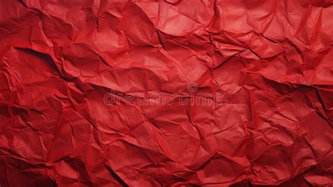 Red Crumpled Paper Texture Blank Background With Creases Stock Image