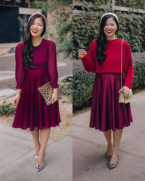 Two Ways To Wear Wine Colored Midi Skirt Skirt The Rules Nyc Style Blogger