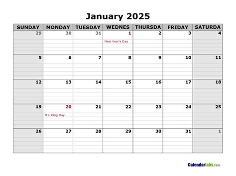 Microsoft word calendar 2025 template