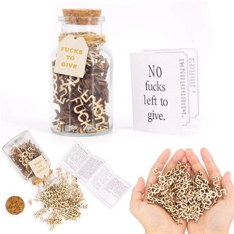 Jar Of Fucks To Give Fuck Wooden Cutouts Letter Piece Bad Mood Vent Stress Relief Gifts Funny