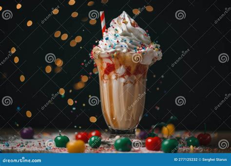 An Ice Cream Sundae with Sprinkles and Candy. Generative AI Image ...