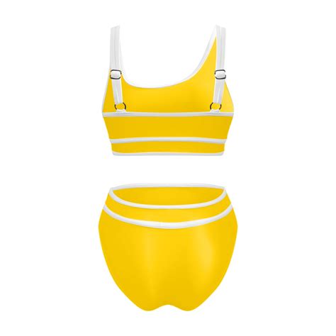 Floleo Women S High Waisted Bikini Sets Sporty Two Piece Swimsuits Color Block Cheeky High Cut