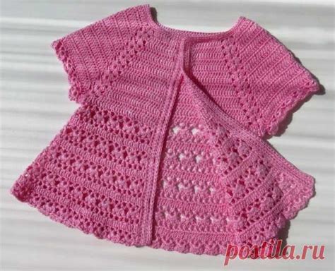 Красивая кофточка крючком. Возраст 1-2 годика Реглан сверху (Вязание кр ...