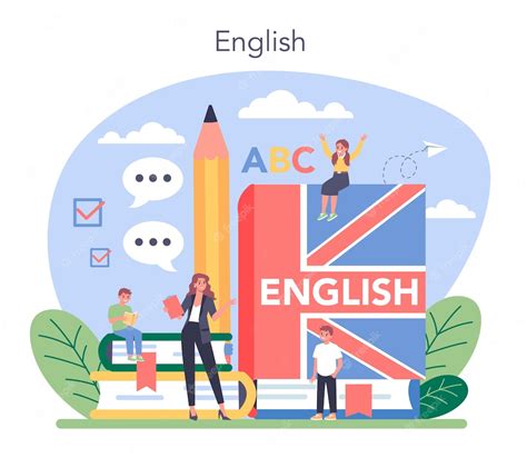 Premium Vector English Class Concept Illustration