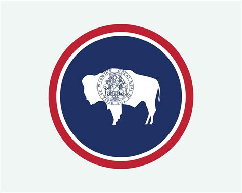 Wyoming Usa Round State Flag Wy Us Circle Flag State Of Wyoming