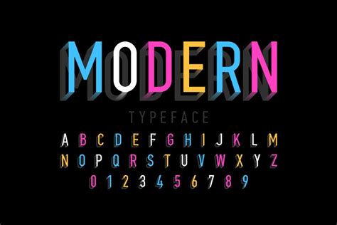 Modern Font Design Alphabet Letters And Numbers Vector Image