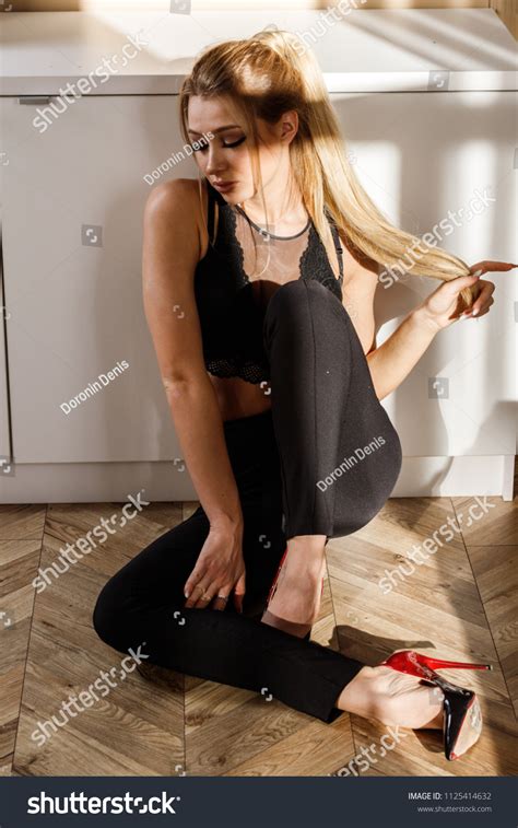 Beautiful Blonde Girl Sexy Business Suit Stock Photo 1125414632 Shutterstock